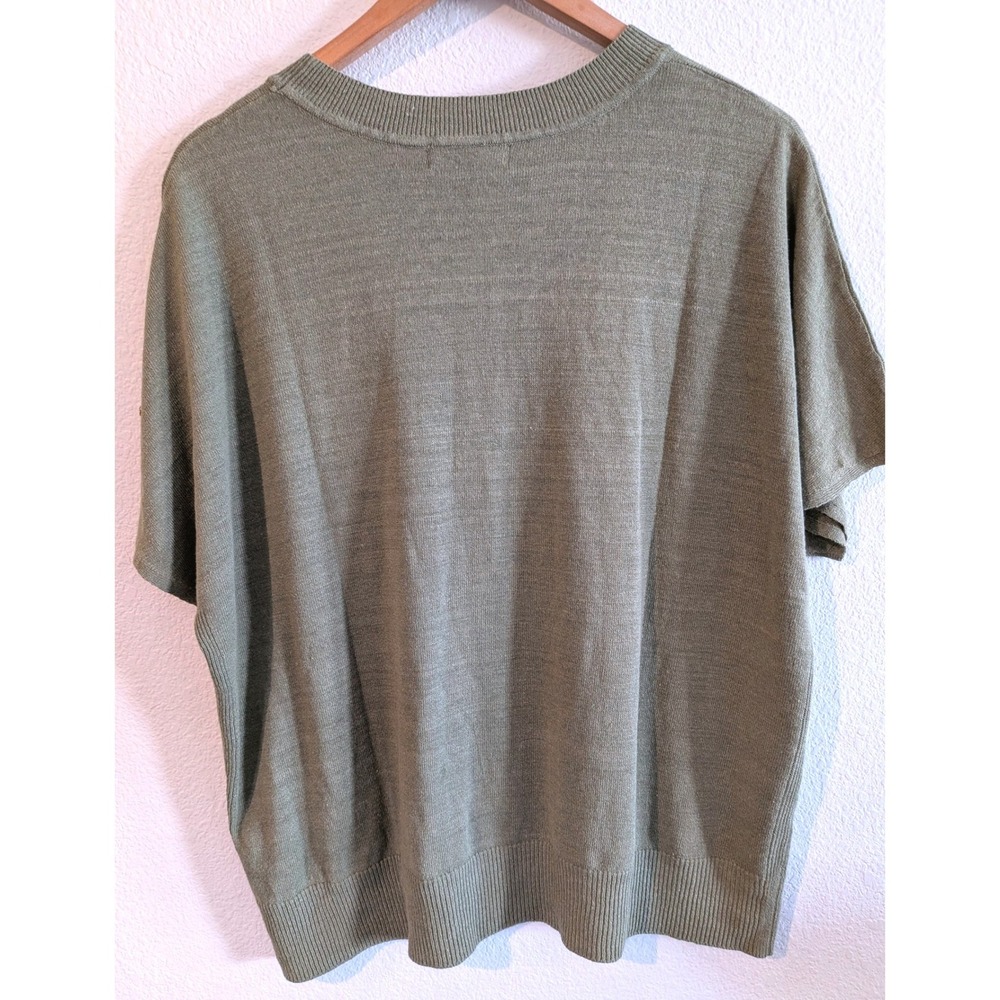 Banana Republic Womens XL Green Linen Rayon Short Sleeve Knit Sweater 1859461 - Picture 2 of 8